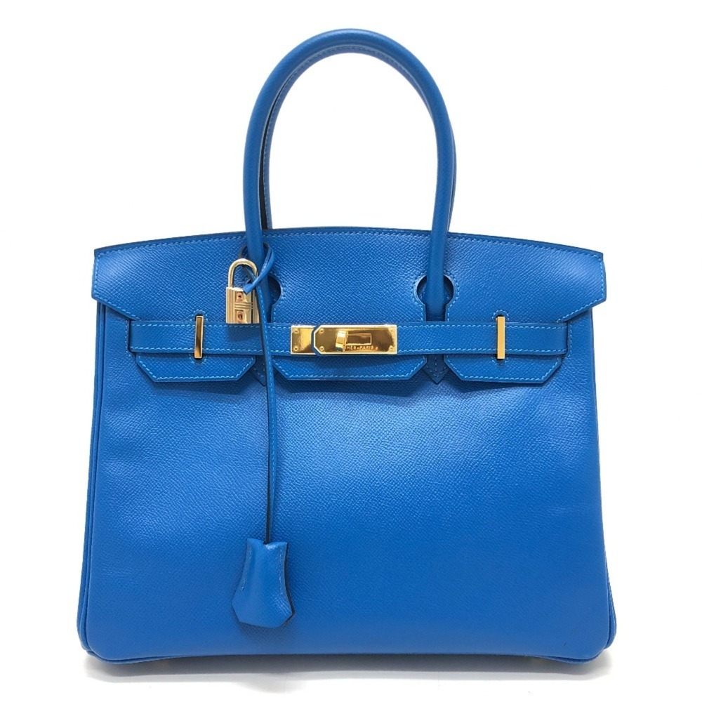 HERMES Birkin 30, 30 bag, gold hardware, handbag, Epsom leather, women's, Blu...